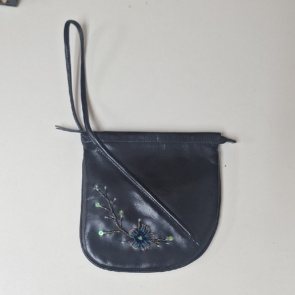 Black Clutch with Decorative Embellishments